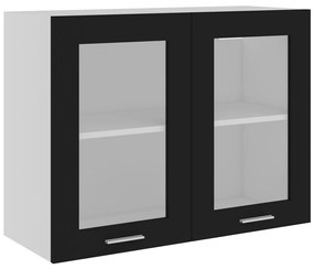vidaXL Ντουλάπι Κρεμαστό με Τζάμι Lyon Μαύρο 80x31x60εκ. από
