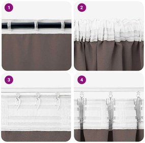 vidaXL Κουρτίνες 2 pcs Σκούρο καφέ Σκούρο καφέ Πολυεστέρας