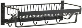 HOME USE κρεμάστρα με ράφι HUH-0164, μεταλλική 57x22x13cm, μαύρη