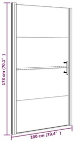 vidaXL Πόρτα Ντουζιέρας Μαύρη με Αμμοβολή 100x178 εκ. από Ψημένο Γυαλί