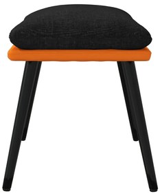 vidaXL Υποπόδιο Μαύρο&Πορτοκαλί 45x29,5x35 εκ. Ύφασμα & Συνθ. Δέρμα