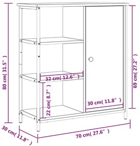 Ντουλάπι Καπνιστή Δρυς 70 x 30 x 80 εκ. από Επεξεργ. Ξύλο - Καφέ