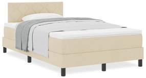 vidaXL Κρεβάτι Box Spring με Στρώμα Κρέμα 120x200 εκ Ύφασμα