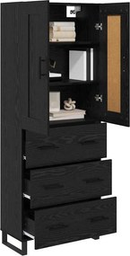 vidaXL Highboard 2 τμχ. Μαύρη Οξυά 69,5 x 34 x 180 εκ.