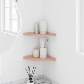 vidaXL Floating Ράφι Γωνίας Γωνιακή βάση 2 τμχ. Ροζ 24 x 24 x 2 εκ