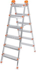 Σκάλα Double Step Perilla μεταλλική 6+6 σκαλοπάτια 137εκ.