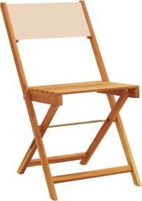 vidaXL Σετ Επίπλων Bistro 3 τεμ. Μπεζ Ύφασμα/Μασίφ Πεύκου