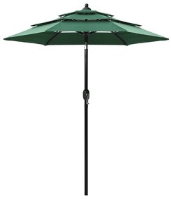 Ομπρέλα 3 Επιπέδων Πράσινη 2 μ. με Ιστό Αλουμινίου