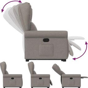 vidaXL Πολυθρόνα Ανακλινόμενη με Ανύψωση Χρώμα Taupe Υφασμάτινη