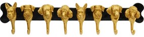 Coat Rack Dog Family Gold 69cm - Μαύρο