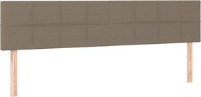 vidaXL Κρεβάτι Boxspring με Στρώμα Taupe 200x200 εκ. Υφασμάτινο
