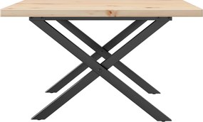 vidaXL Τραπεζάκι Σαλονιού Πλαίσιο X Μασίφ Πεύκο/Ατσάλι