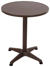 ΤΡΑΠΕΖΙ ΣΤΡΟΓΓΥΛΟ GOSS  ΑΛΟΥΜΙΝΙΟ ΚΑΦΕ Φ60x70Υεκ.