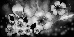 Εικόνα λουλουδιών φαντασίας σε μαύρο & άσπρο - 100x50