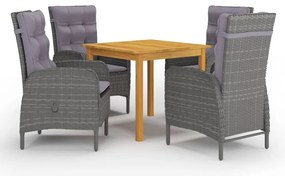 vidaXL Σετ Τραπεζαρίας Κήπου 5 Τεμαχίων Γκρι