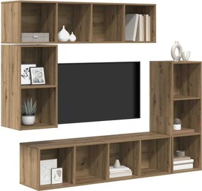 vidaXL Σετ επίπλου τηλεόρασης 4 pcs Artisan Oak Επεξεργασμένο ξύλο