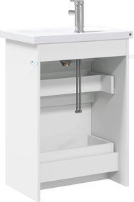 vidaXL Σετ Επίπλων Μπάνιου Λευκό 61 x 40 x 84,5 εκ Επεξεργασμένο Ξύλο