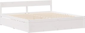 vidaXL Σκελετός Κρεβ. Χωρίς Στρώμα Λευκό 160x200 εκ Μασίφ Πεύκο