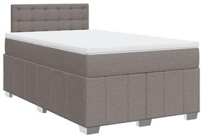 Κρεβάτι Boxspring με Στρώμα Taupe 120x200 εκ. Υφασμάτινο - Μπεζ-Γκρι