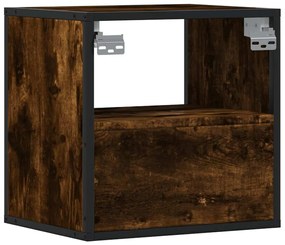 vidaXL Κομοδίνο επίτοιχο ντουλάπι καπνιστή δρυς 40x31x39,5 cm