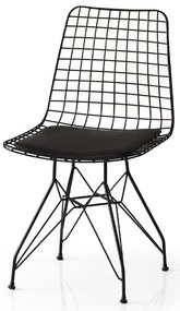 Καρέκλα Τραπεζαρίας Fylliana Μαύρο 46x42x78 εκ. 4αδα