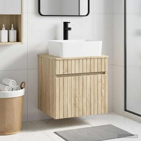 vidaXL Επιτοίχιο έπιπλο νιπτήρα μπάνιου Sonoma Δρυς 49 x 41 x 80 cm