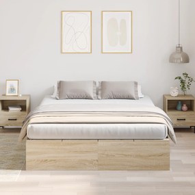 vidaXL Κρεβάτι Αποθήκευσης  Σονομα Δρυς 140x200 εκ