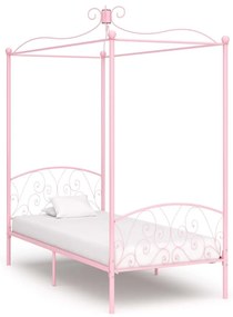 Πλαίσιο Κρεβατιού με Ουρανό Ροζ 100 x 200 εκ. Μεταλλικό - Ροζ