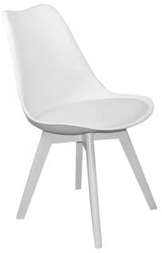MARTIN Καρέκλα Ξύλο Άσπρο, PP Άσπρο Μονταρισμένη Ταπετσαρία ΕΜ136,140