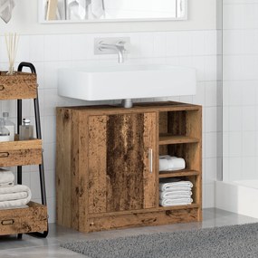 vidaXL Ντουλάπα Νιπτήρα  Παλαιό Ξύλο 63x29x55 εκ. Μασίφ Ξύλο