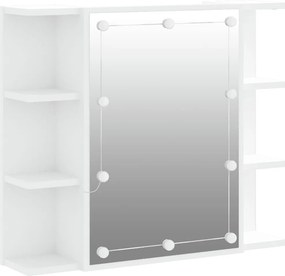 vidaXL Έπιπλο Καθρέπτη με LED Λευκό 70 x 16,5 x 60 εκ.
