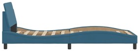 vidaXL Πλαίσιο Κρεβατιού με Κεφαλάρι Μπλε 90 x 190 εκ. Βελούδινο