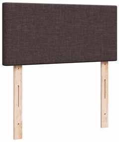 vidaXL Κρεβάτι Boxspring με Στρώμα Σκούρο Καφέ 80x200 εκ. Υφασμάτινο