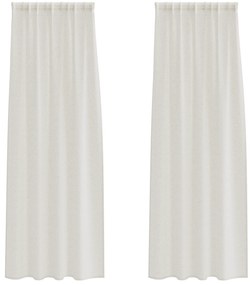 vidaXL Κουρτίνες με κουρτίνες 2 pcs Κρεμ 140 x 225 cm Πολυεστέρας