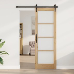vidaXL Εσωτερική Πόρτα με Γυαλί Καφέ 73.5 x 211 εκ