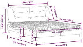 Κρεβάτι Μπλε 160x200 εκ. Υφασμάτινο - Μπλε