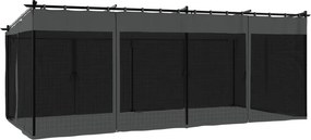 vidaXL Κιόσκι με Τοίχους από Δίχτυ Ανθρακί 6x3 μ. από Ατσάλι