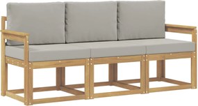 vidaXL Σειρά Καναπέ Εξωτερικού 3 pcs Λευκό και Ανοιχτό Γκρι