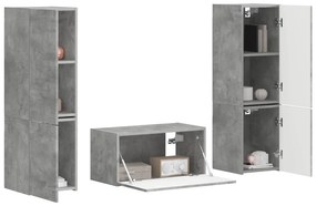 vidaXL 3 pcs Σκυρόδεμα Γκρι