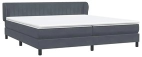 BOX SPRING ΚΡΕΒΑΤΙ ΜΕ ΣΤΡΩΜΑΤΑ ΣΚΟΥΡΟ ΓΚΡΙ 200X210 CM ΒΕΛΟΥΔΙΝΟ 3317710