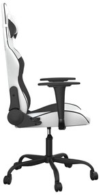 vidaXL Καρέκλα Gaming Λευκό/Μαύρο από Συνθετικό Δέρμα