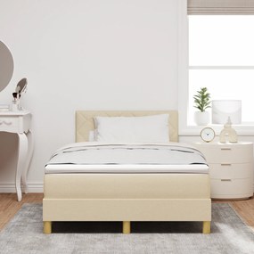 vidaXL Κρεβάτι Βάσης με Στρώμα Κρεμ 120x200 εκ. Ύφασμα