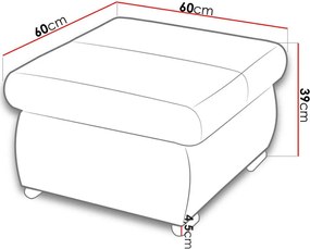 Πουφ Orkan -Roz - 60.00Χ60.00Χ42.00cm