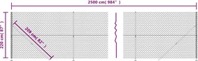 vidaXL Συρματόπλεγμα Περίφραξης Πράσινο 2,2 x 25 μ. με Βάσεις Φλάντζα