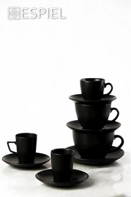 Φλυτζάνι Καφέ 290ml + Πιατάκι Espiel Morgan Black OW2050K6