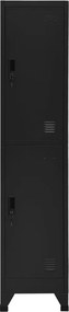 vidaXL Φοριαμός Μαύρος 38 x 45 x 180 εκ. Ατσάλινος