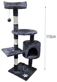 Δέντρο Ονυχοδρόμιο για Γάτες με Σπιτάκι και Παιχνίδια 115cm - Cat Tree Scratching Post with Toys