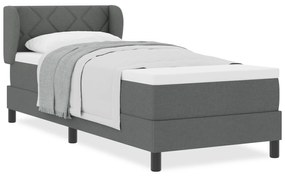 vidaXL κρεβάτι Box Spring με στρώμα  σκούρο γκρι 80x200 εκ. υφάσματος