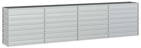 vidaXL Ζαρντινιέρα Υπερυψωμένη Ασημί 320x40x77 εκ. Γαλβανισμ. Χάλυβας