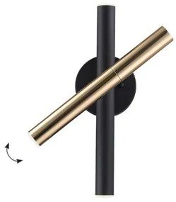 Απλίκα Φωτιστικό Τοίχου LED Χρυσό-Μαύρο Ballet 4272900 Viokef 4272900 Μαύρο-Χρυσό